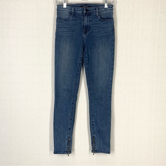 J Brand Cropped Zip Rumour Wash Mid Rise Skinny Jeans - Size 27 - Picture 3 of 15